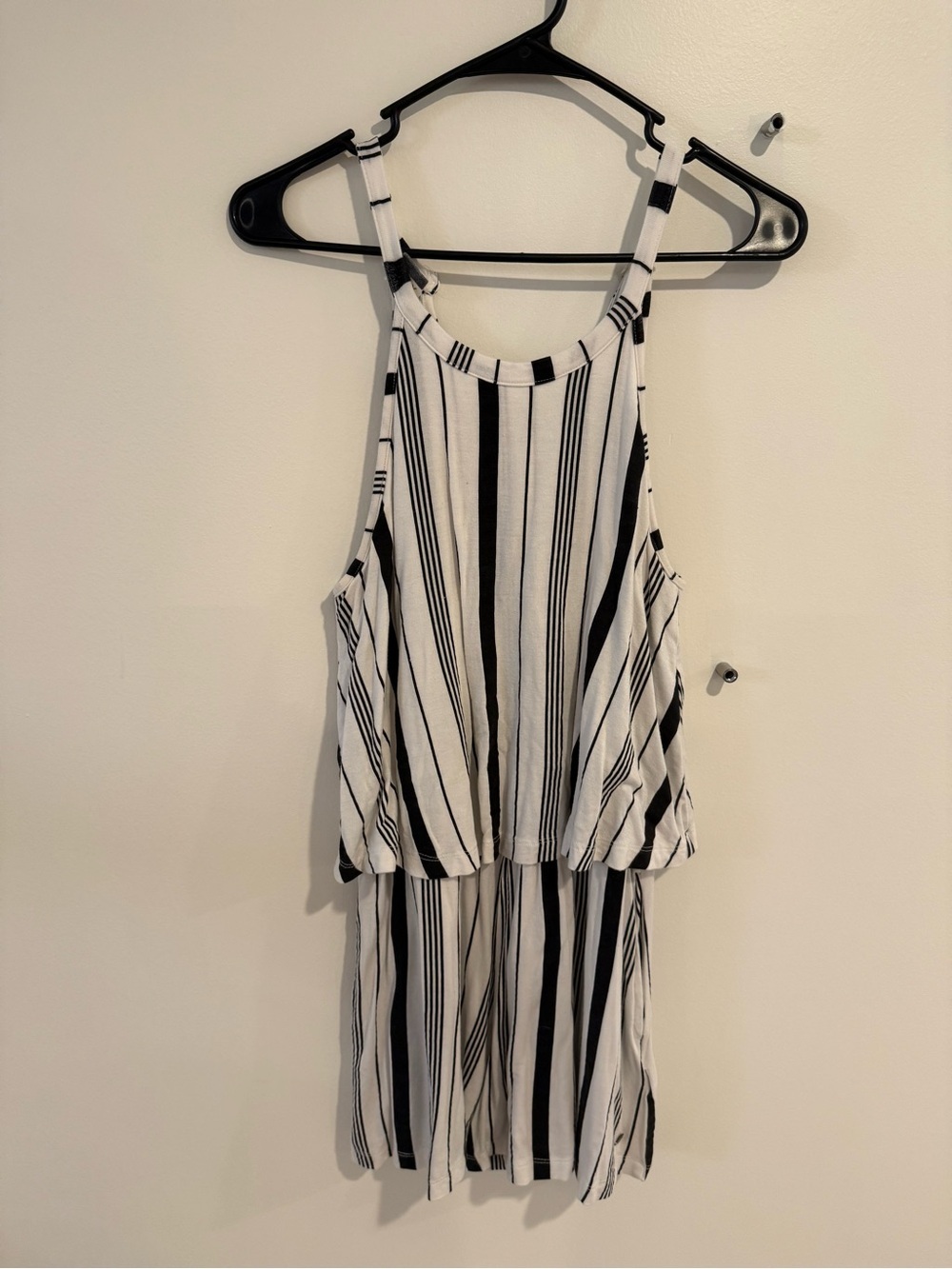Roxy Black & White Striped Girls Romper